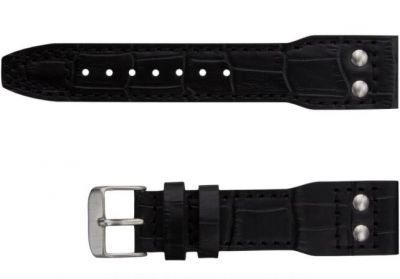 IWC Big Pilot Black Leather strap 24mm w/ pin buckle - Buy Replica